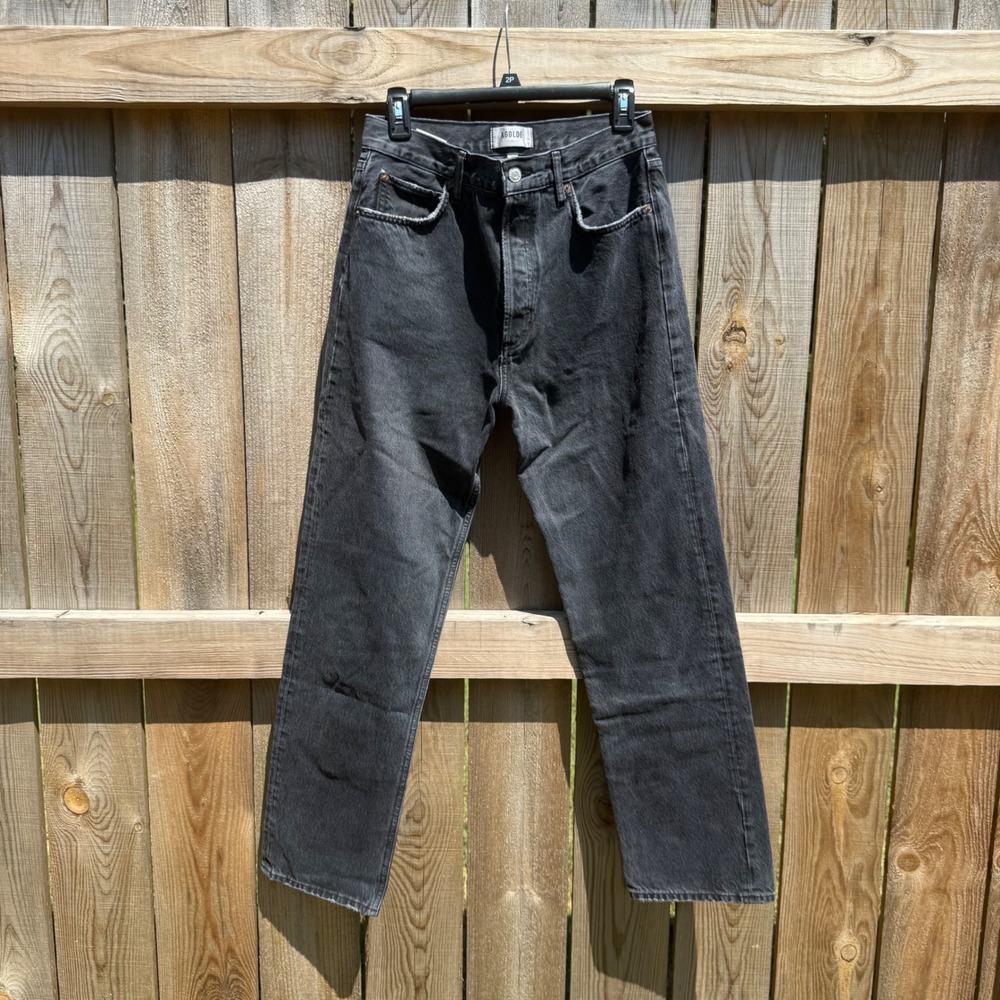 AGOLDE 90's Pinch Waist High Rise Straight Leg Jeans Black A154B-1207 Size 28